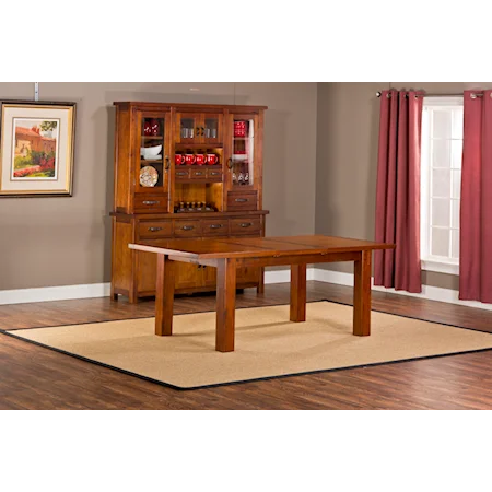 Dining Table with Block Feet and Leaf